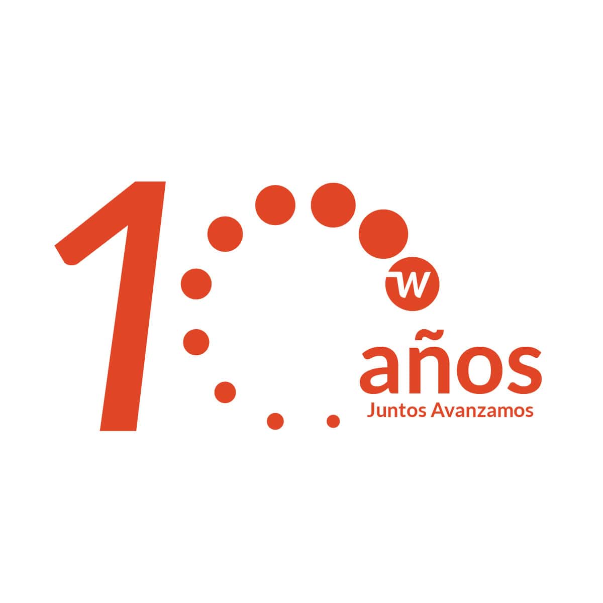 logotipo de juntos 10 años